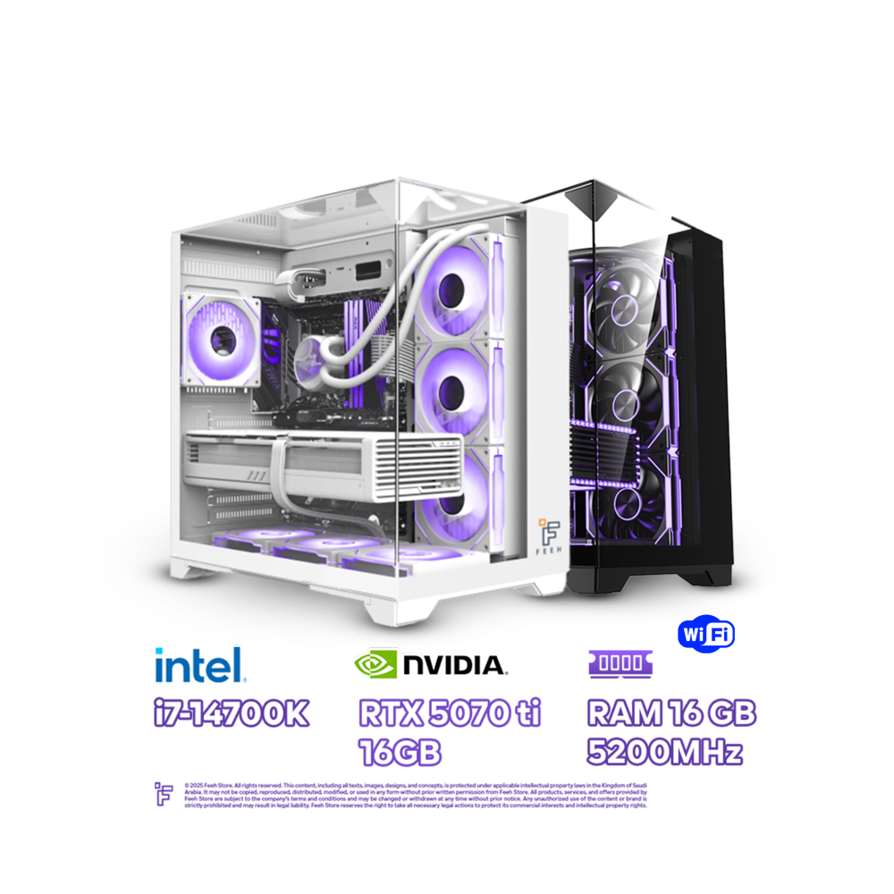 تجميعة احترافية  i7 14700K – RTX 5070TI  قابلة للتقسيط