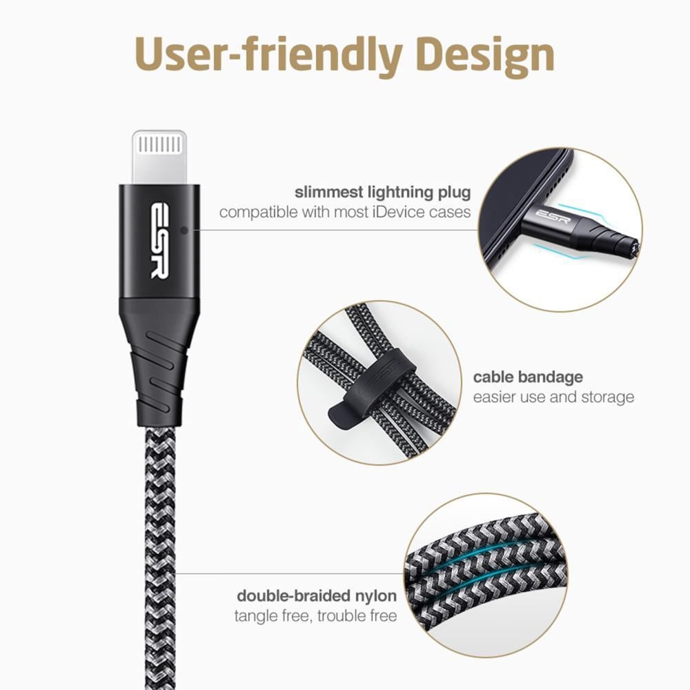 ESR كيبل USB-A الى لايتينج متر
