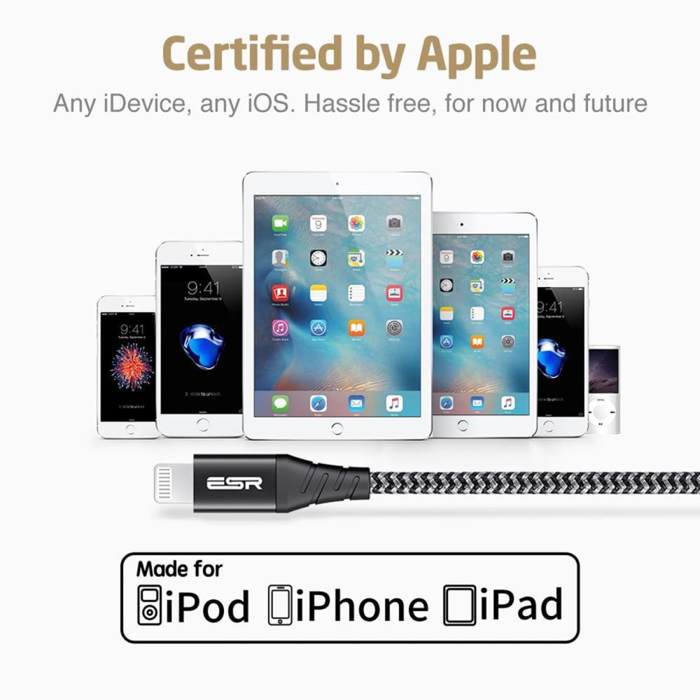 ESR كيبل USB-A الى لايتينج متر