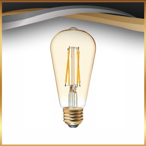 لمبة همراصفر+ قزاز ذهبي كمثرى LED