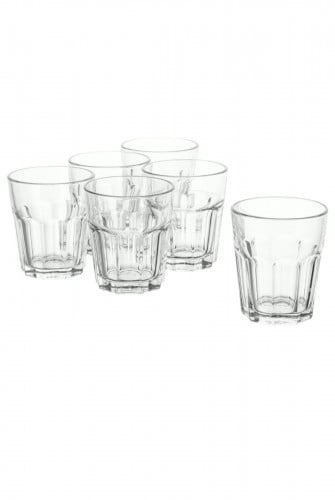 كأس زجاج شفاف طقم