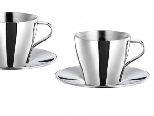 كوب اسبريسو وصحن ستيل