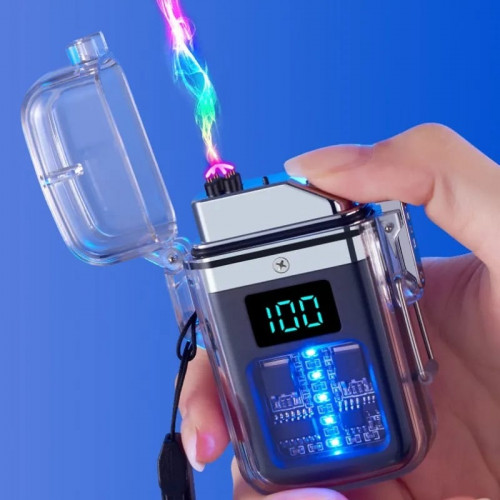 ولاعة كهربائية USBقابلة للشحن الرقمية مضيئة