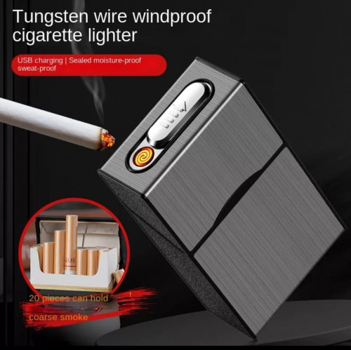 علبة سجائر مع ولاعة قابلة للشحن USB