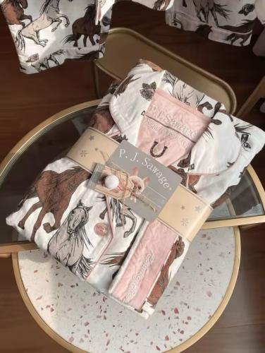 بجاما أحصنة قطني باكمام طويلة