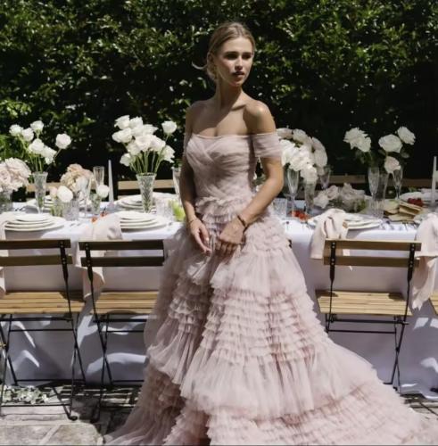 فستان سهرة من التول حفلة خطوبة