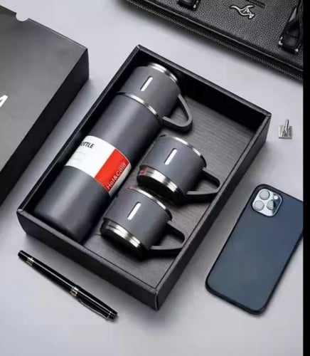 3 في واحد زجاجة من الفولاذ مانع لتسرب لسفر كوب حراري للشاي والقهوه