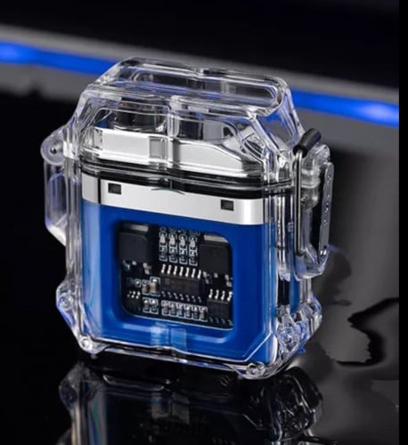 علبة شفافة الكترونية USB ولاعة