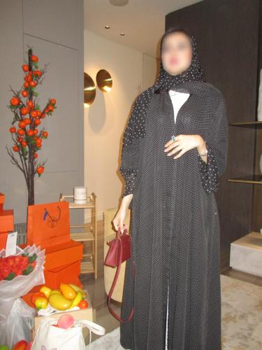 عباية نص كلوش شيفون مبطن dotted grace|903