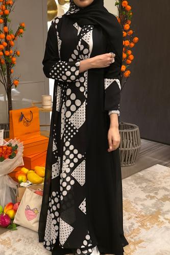 عباية كلوش منقوشة Dotty elegance|902