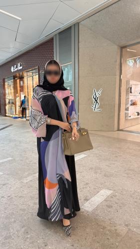 عباية نص كلوش شيفون مبطن B1
