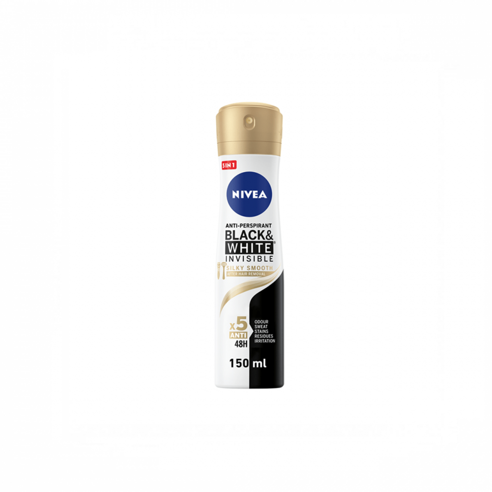 Nivea Deodorant Spray Silky Smooth Black White 150ml 0188