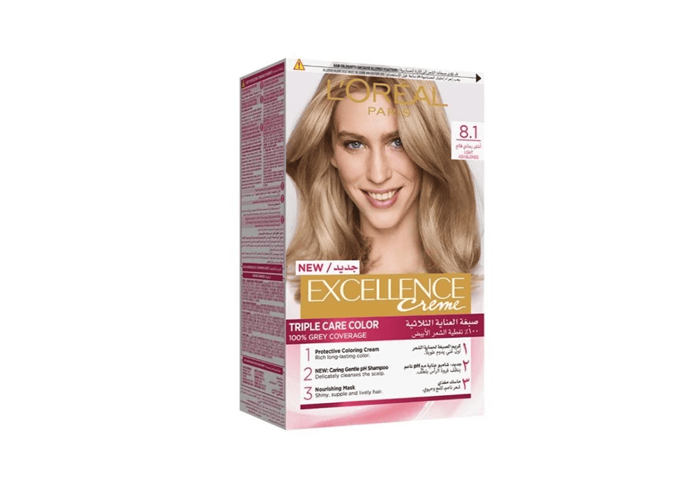 لوريال صبغة شعر اكسلانس اشقر رمادي فاتح رقم 8.1