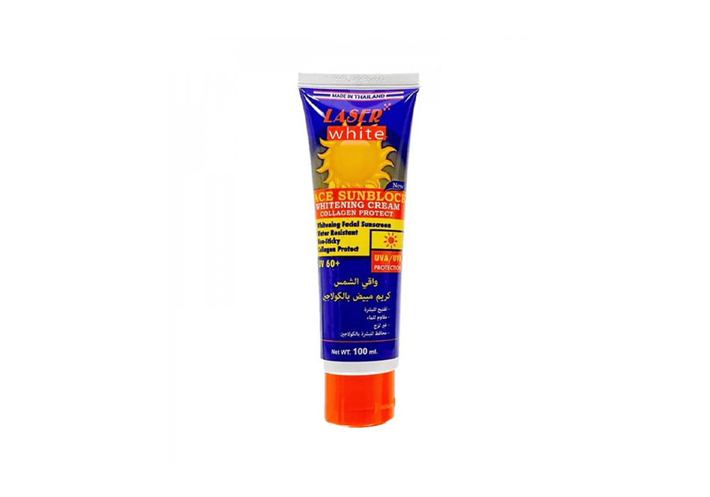 ليزر وايت واقي شمس(+60 SPF) كريم مبيض بالكولاجين 100 جرام