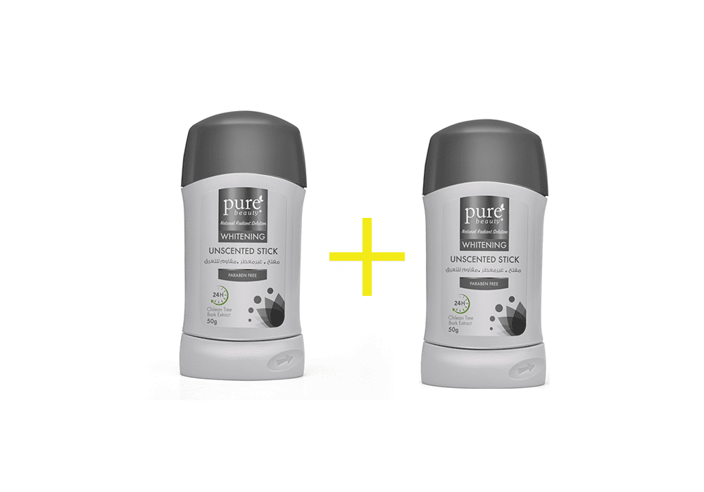 بيور بيوتي ستيك مزيل عرق لتفتيح البشرة غير معطر 50مل *2 عبوة خاصة