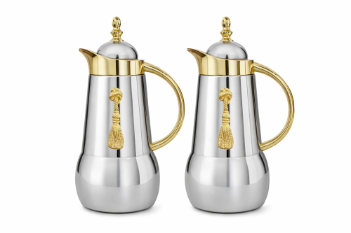 طقم ترامس فضي ذهبي