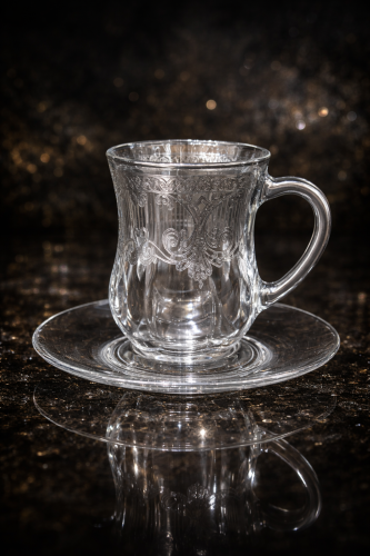 بيالات كريستال نقش ليزر ٦ قطعه