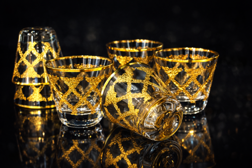 Laser engraved crystal cups, 6 pieces