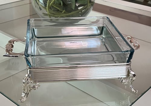 صينيه تقديم سلفر وسط بايركس