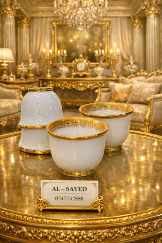 فناجيل بورسلان ذهبي ١٢ قطعه