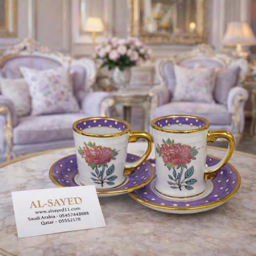 بيالات بورسلان نقش يدوي 6