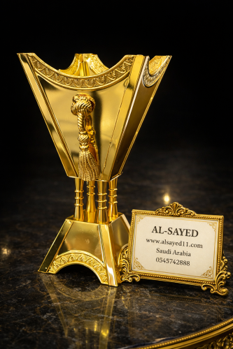 Golden incense burner 26 cm