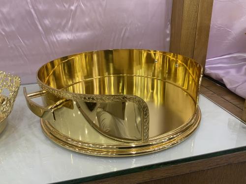 ستاند صحون ذهبي كبير قطر ٣١ سم
