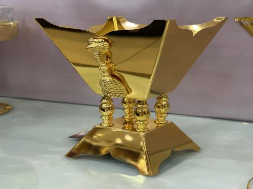 Golden incense burner 26 cm