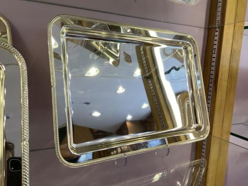 صينيه سلفر سميك صغير طول ٣٥ عرض ٢٤