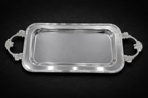 صينيه سلفر صغير طول ٣٢ عرض ١٨