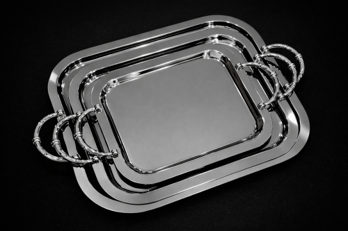 ‏طقم صوانى كروم