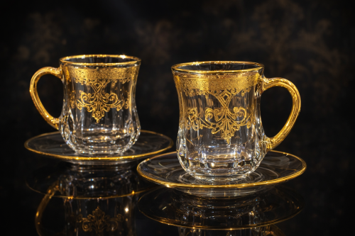 Wide crystal paillettes, laser engraving, 6 pieces