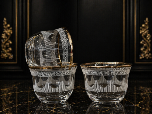 12 silver crystal cups