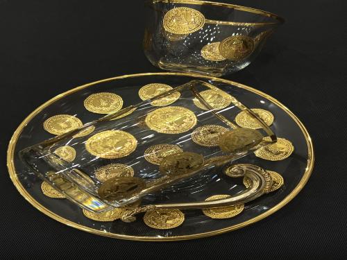 Laser crystal beads, 6 beads, 6 cups