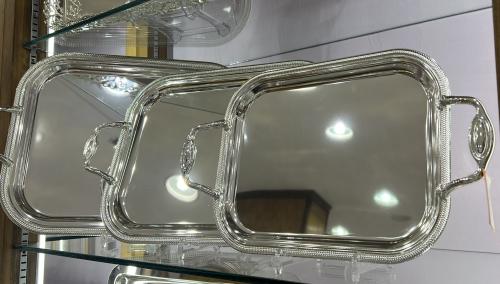 3-piece silver tray set