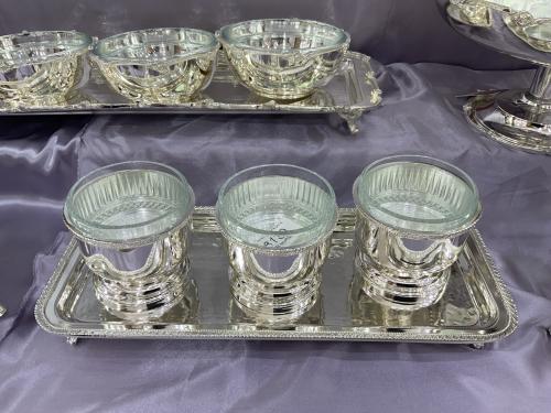 طقم بوادي نحاس مطلي فضه