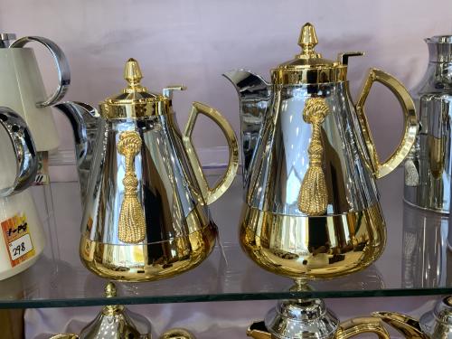 طقم ترامس فضي ذهبي