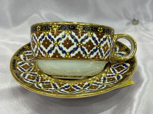 Hand-engraved cappuccino cup set, 6 pieces