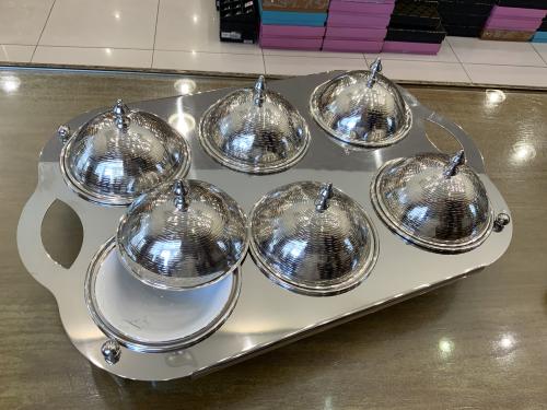 صينيه فطور بغطاء نحاس طول ٥٤ سم