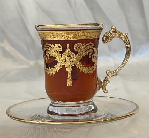 Laser engraved crystal beads, 6 pieces