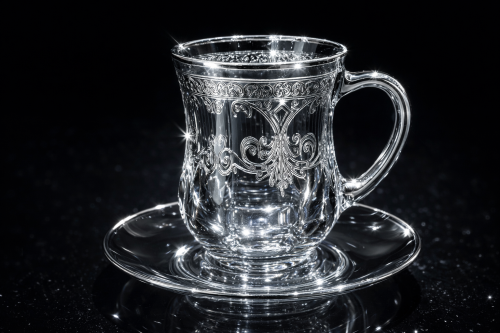 بيالات كريستال عريض نقش ليزر ٦ قطعه