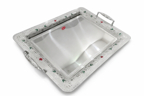 صينيه  استيل ايطالي طول ٥٧ سم عرض ٤٢