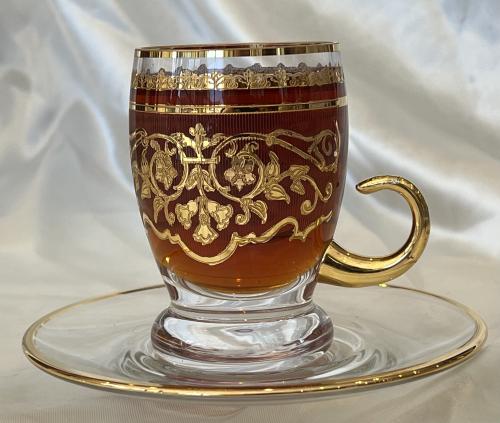 Crystal Tea Cup with laser engraving Set Of 6pcs