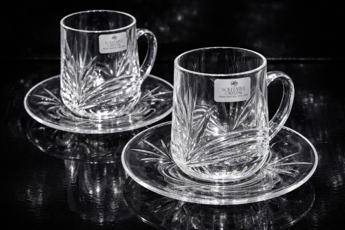 بيالات كريستال عريض ٦ قطعه