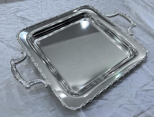 Small silver tray, length 31 cm, width 31