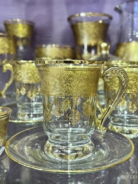 طقم كريستال نقش ليزر ٧٦ قطعه