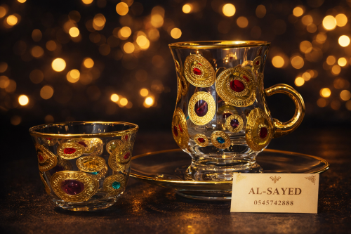 ‏طقم بيالات فناجيل كريستال ليزر ٦ قطعه