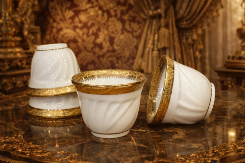 Royal Gold Coffee Cups, 12 Pieces