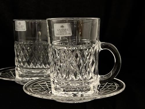 Crystal cups, large size, 150 ml, 6 pieces