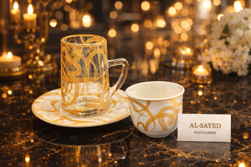 طقم بيالات مع فناجيل عدد٦